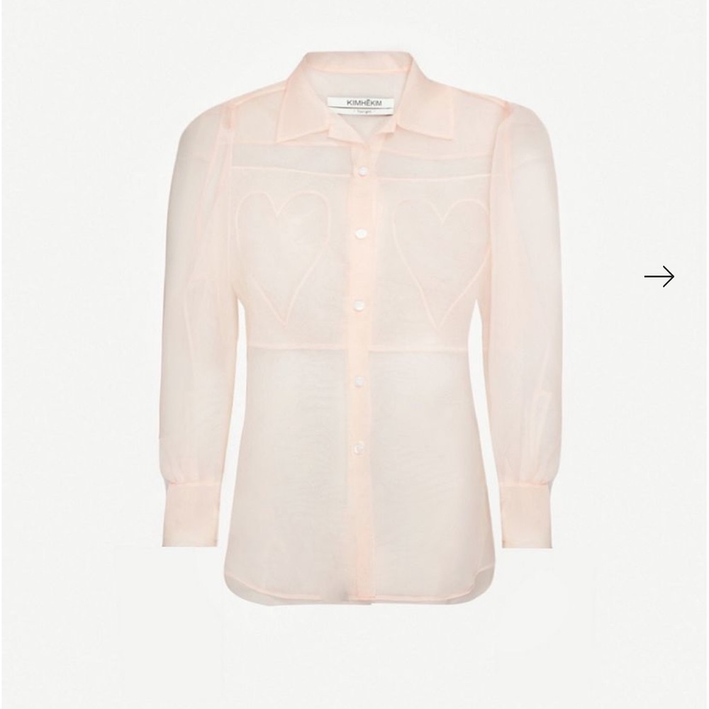 KHK Guifei heart-print organza shirt